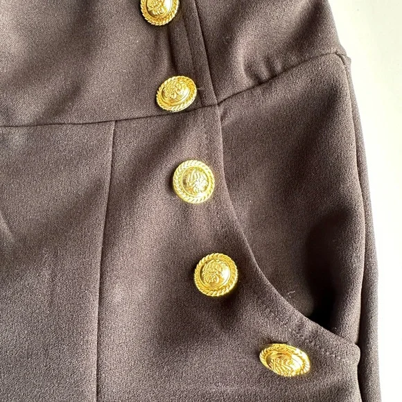 Gold buttons sailor style wide leg pants, small - Picture 8 of 8
